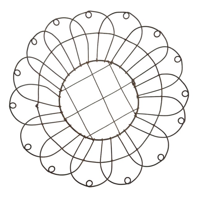 1800-1900s French Zinc Wire Harvest Basket For Sale