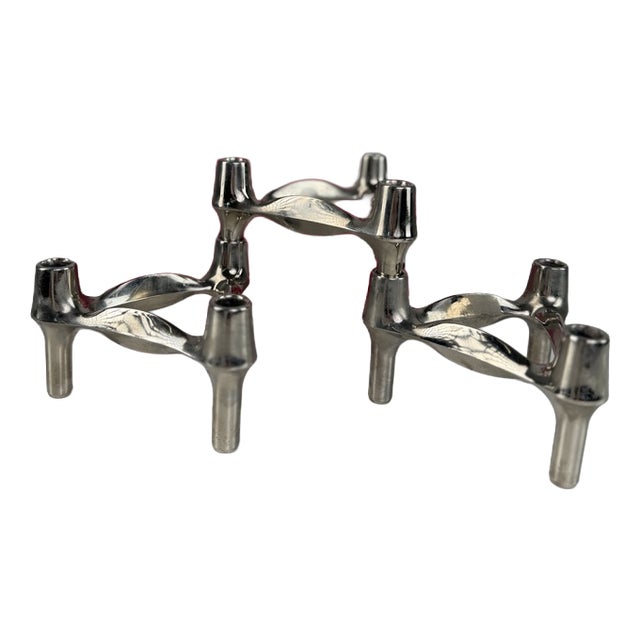 Modular Candleholder in Chrome from BMF / Nagel, Germany, 1970s, Set of 3 For Sale