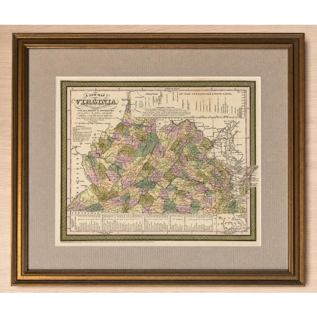 1851 Map of Virgina by Cowperthwait, Framed For Sale - Image 4 of 4