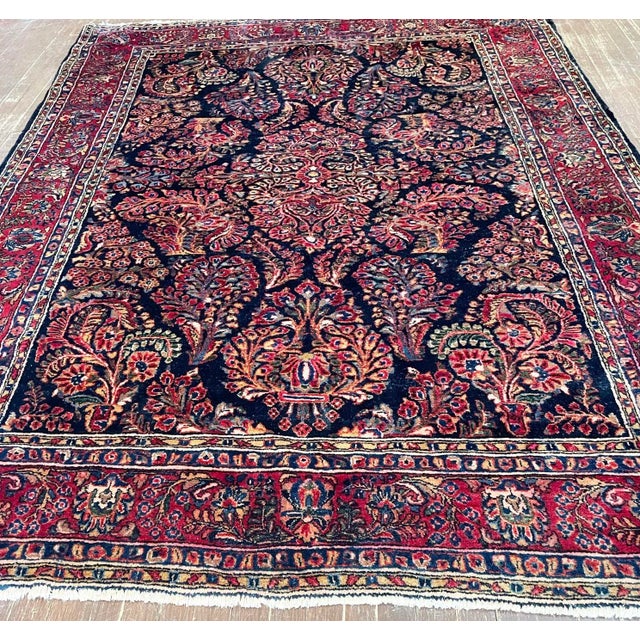 Antique Persian Mohajeran Sarouk Carpet, 6' X 8'6" For Sale - Image 10 of 12