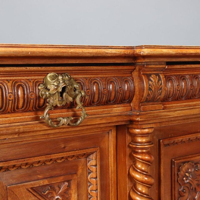 Brown Antique Neo-Baroque Credenza in Walnut For Sale - Image 8 of 12