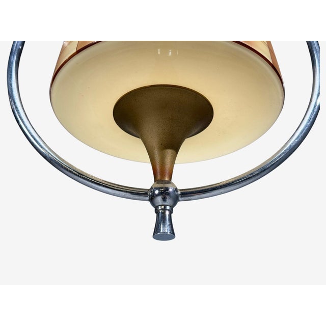 Metal Swedish Modern, Pendant Light, Glass, Metal, Sweden, 1930s For Sale - Image 7 of 11