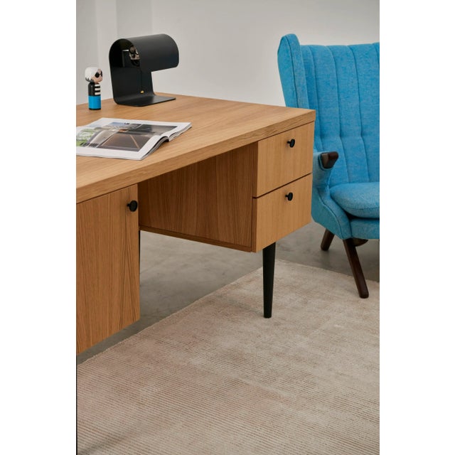 Scandinavian Design Oak Desk For Sale - Image 6 of 9