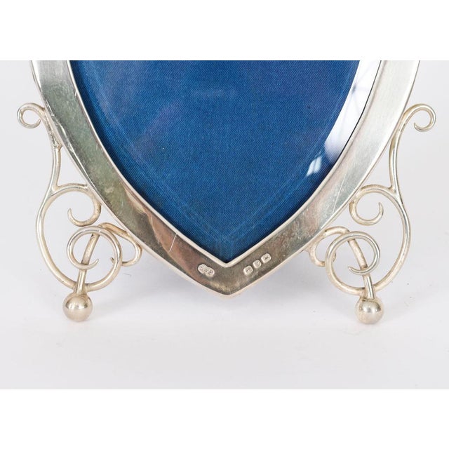 Antique Sterling Silver Heart Photo Frame by Syner & Beddoes, 1890s For Sale - Image 5 of 10