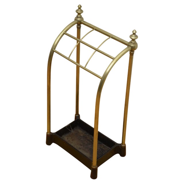 English Victorian Brass Umbrella Stand, 1880 For Sale