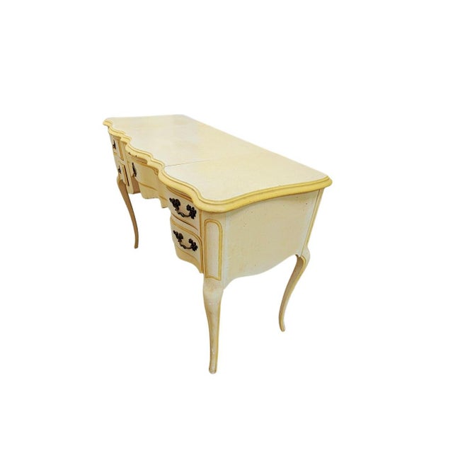 French Provincial Vintage French Provincial Style Vanity Desk With Lift Up For Sale - Image 3 of 7
