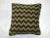 Pillow made from a vintage turkish deco rug with cotton back. Zipper closure and foam insert provided. 15'' x 15''
