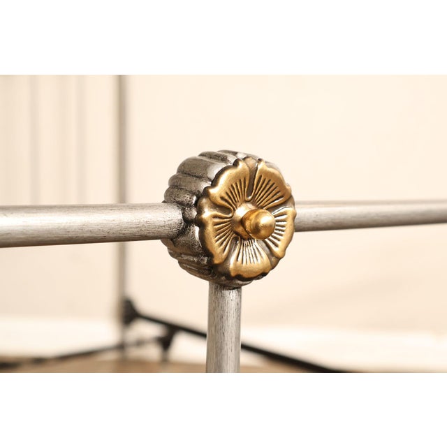 Contemporary Iron And Brass King Size Metal Bed Frame For Sale - Image 11 of 18