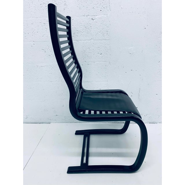 Mid-Century Modern Set of Six Terge Hope “Spring” Black Wood Slat Cantilevered Dining Chairs for Westnofa For Sale - Image 3 of 13