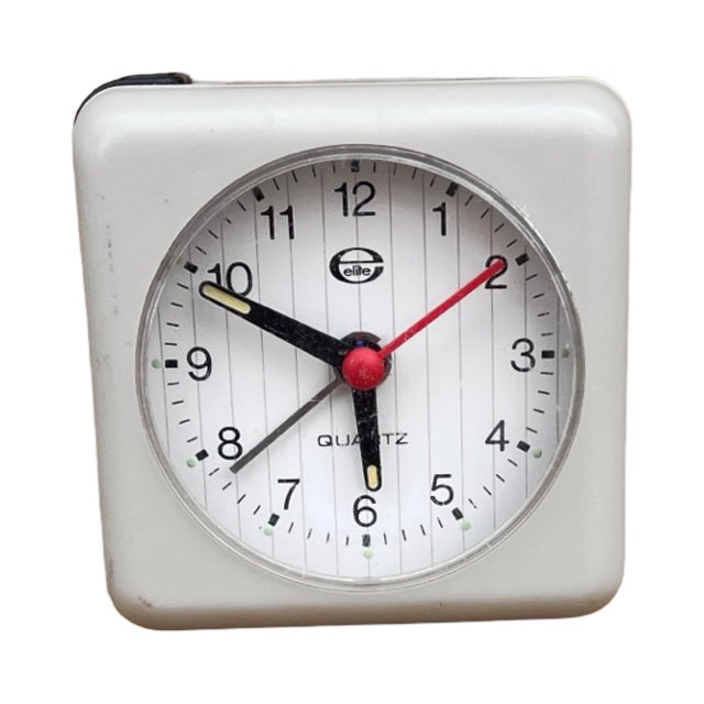 Small Gray, Electric Alarm Clock Elite Germany 1980s For Sale - Image 4 of 11
