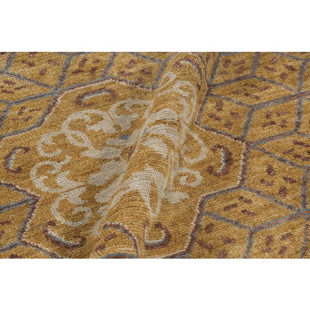 Textile Rug and Kilim’s Burano Rug in Beige-Brown With Geometric Patterns For Sale - Image 7 of 8