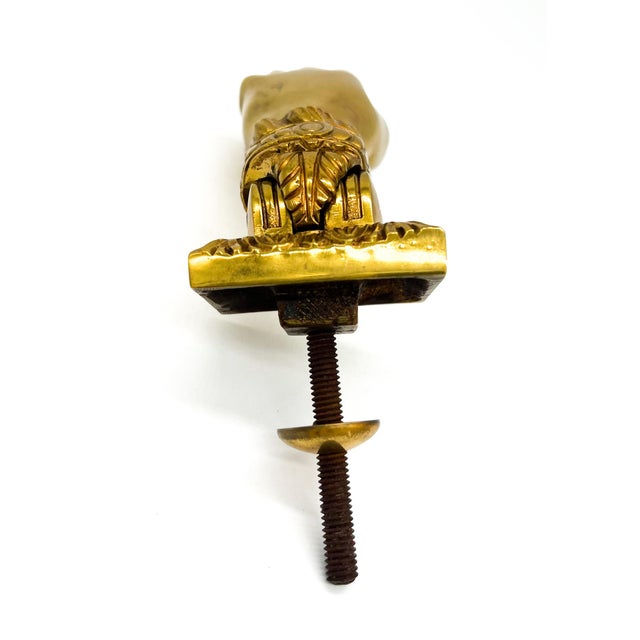 Mid 20th Century Vintage Brass Hand Door Knocker – Victorian Style Clenched Hand – Georgian Revival Hardware For Sale - Image 5 of 13
