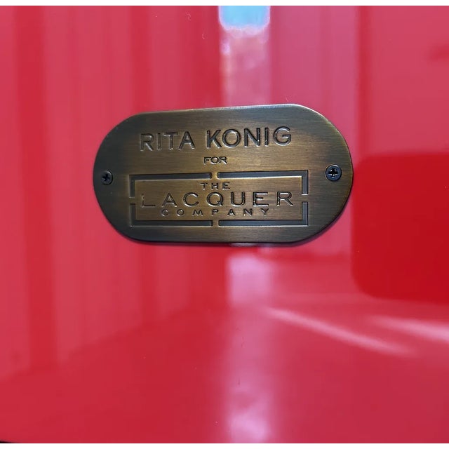 Paint Orange Lacquer Accent Table From the Lacquer Company For Sale - Image 7 of 13