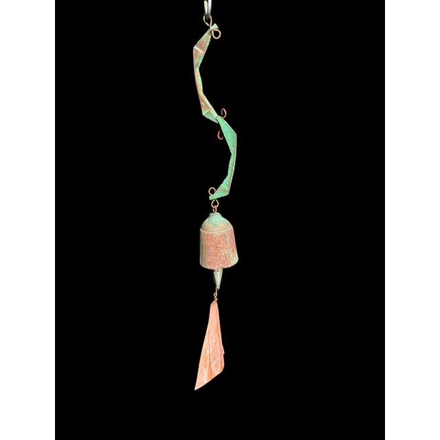 1970s Paolo Soleri Bronze Windbell for Cosanti – Modernist Sculpture, Verdigris Patina For Sale - Image 5 of 10
