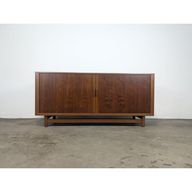 Worts Mobler 1960s Danish Mid Century Modern Teak Tambour Door Credenza by Worts Mobler For Sale - Image 4 of 12