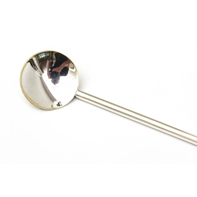 Silver Vintage Italian Signed Silver Plate Modernist Martini Pitcher With Long Spoon, 1970's For Sale - Image 8 of 10