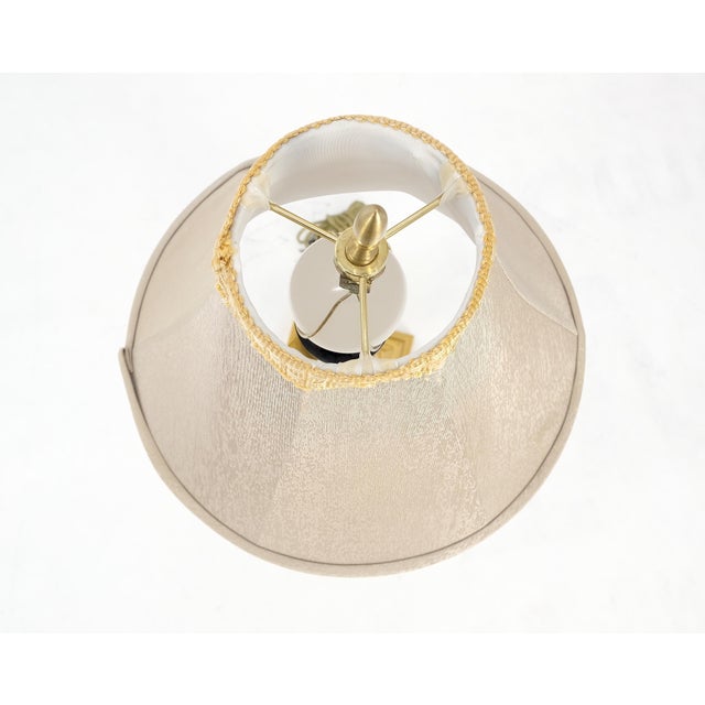 960'sPair of Crystal & Square Brass Bases Ornate Shades 25" Tall Table Lamps For Sale - Image 15 of 15