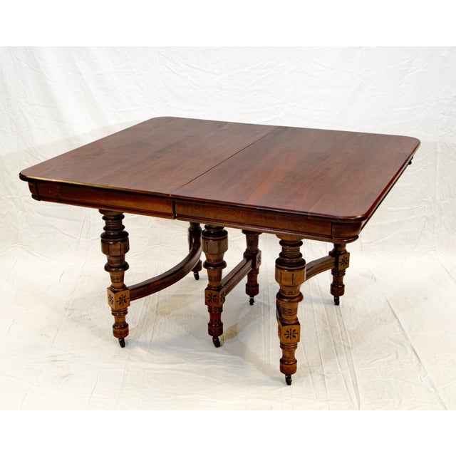 Eastlake Victorian Walnut Dining Table With Two Leaves Chairish