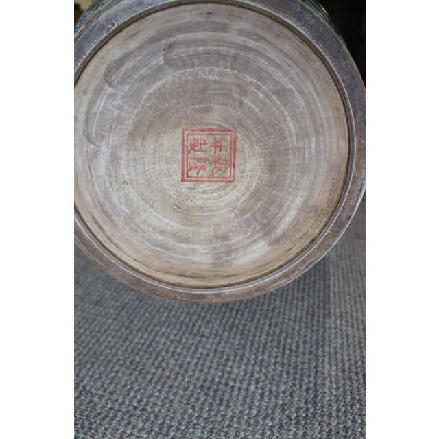 Pair of Antique Chinese Porcelain Canton Famille Rose Palace Urns Vases 53" For Sale - Image 12 of 12