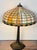 Art Deco Antique Tiffany Studios Style Bronze Glass Lamp Numbered For Sale - Image 3 of 11