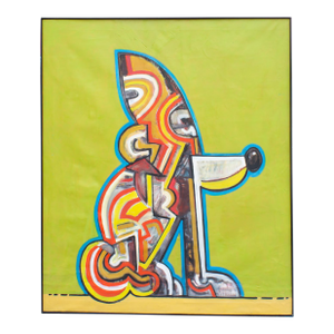 Late 20th Century Abstract Oil on Canvas Painting of a Dog by James L. Bruch