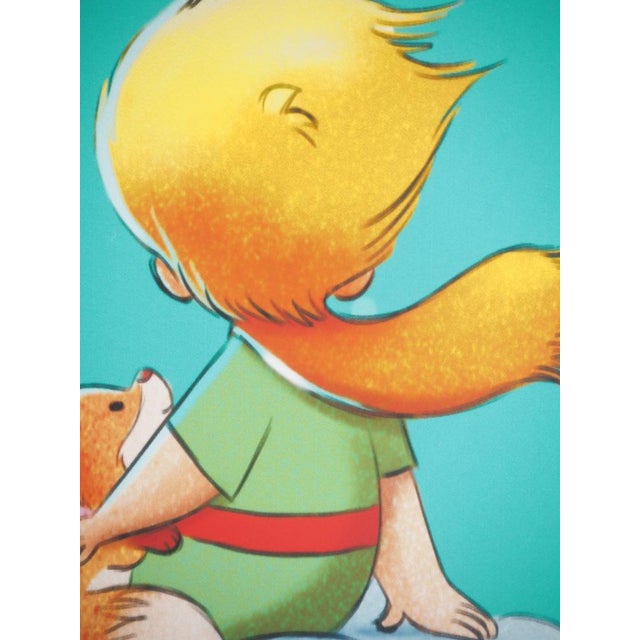 Antoine De Saint-Exupery, Le Petit Prince et le renard, Lithograph For Sale - Image 4 of 6