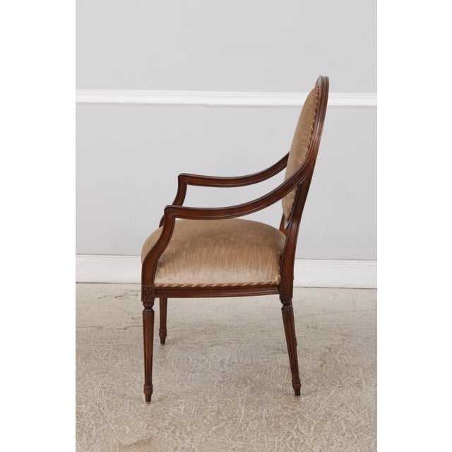 Pair of Cr Laine French Louis XVI Open Arm Chairs For Sale In Philadelphia - Image 6 of 16