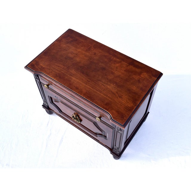 1950s Pair of Solid Cherry Chest Nightstands by Davis Cabinet Company For Sale - Image 12 of 15