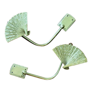 Vintage Brass Chinoiserie Curtain Tie Backs- Set of Two