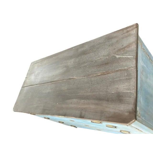 Chest of drawers hand-made in Italy in the mid 1800s using walnut. The chest of drawers featured four inlaid drawers with...