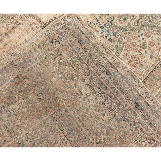 Late 19th Century Fine Antique Persian Kirman Handmade Wool Rug For Sale - Image 5 of 7