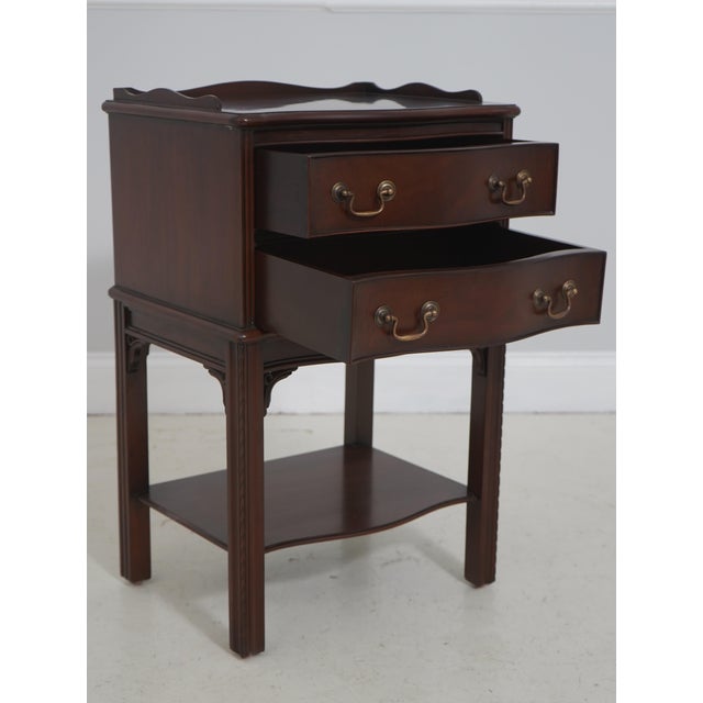 Pair Chippendale Mahogany 2 Drawer Nightstands For Sale - Image 4 of 18