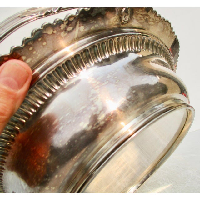 Antique Shefflield Plate Swing Handle Basket For Sale - Image 11 of 12