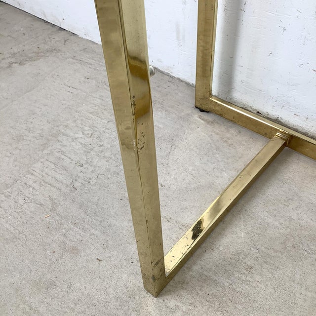 Vintage Modern Brass and Glass Étagère With Sculptural Frame For Sale In Philadelphia - Image 6 of 12