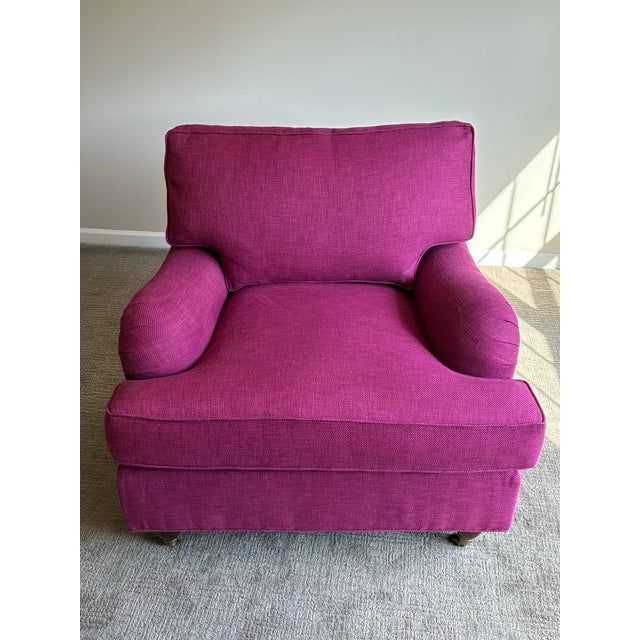 Baker Furniture Company Late 20th Century Baker Furniture Fuchsia Lounge Chair & Ottoman For Sale - Image 4 of 12