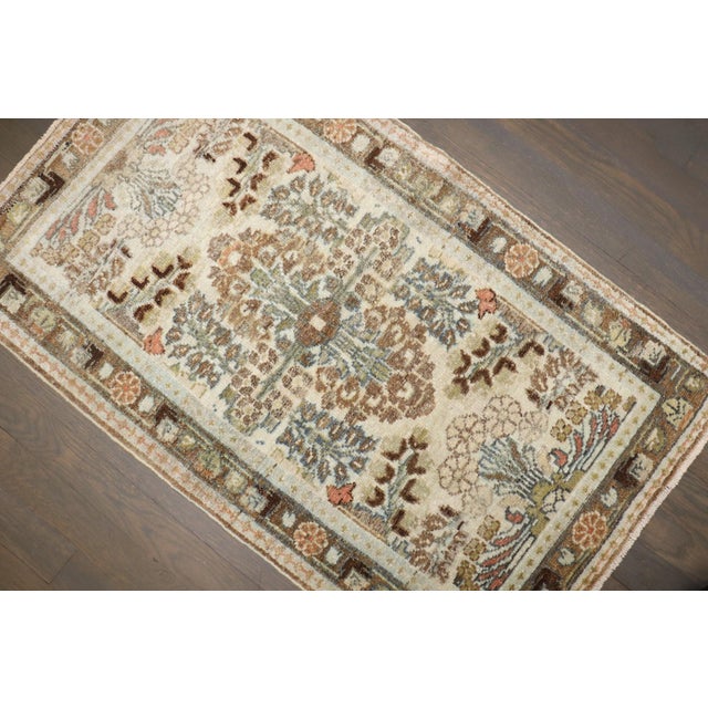Persian Antique Persian Hamedan Small Powder Room Rug - 1'11" x 3'2" For Sale - Image 3 of 5