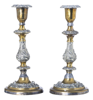 European Candlesticks in Metal, Set of 2
