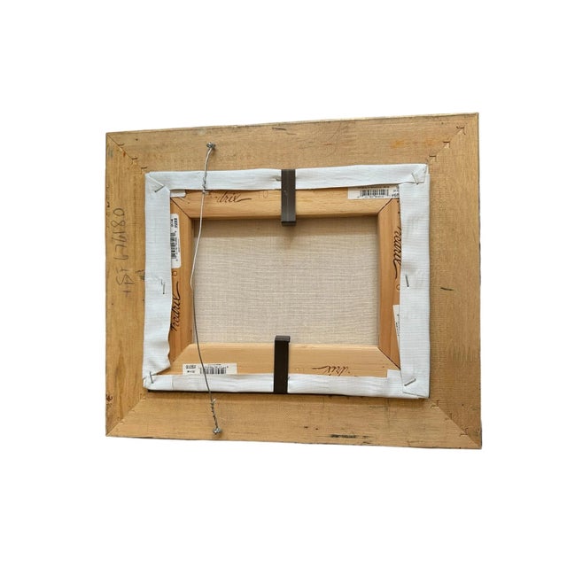 Wood Late 20th Century Original Line Tutwiler Oil Painting - Side Profile Greek Revival Porch With Green Door For Sale - Image 7 of 8