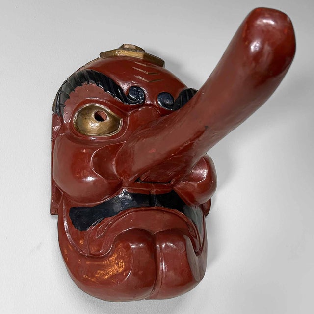 Traditional Wooden Tengu Mask, 1920s For Sale - Image 13 of 16