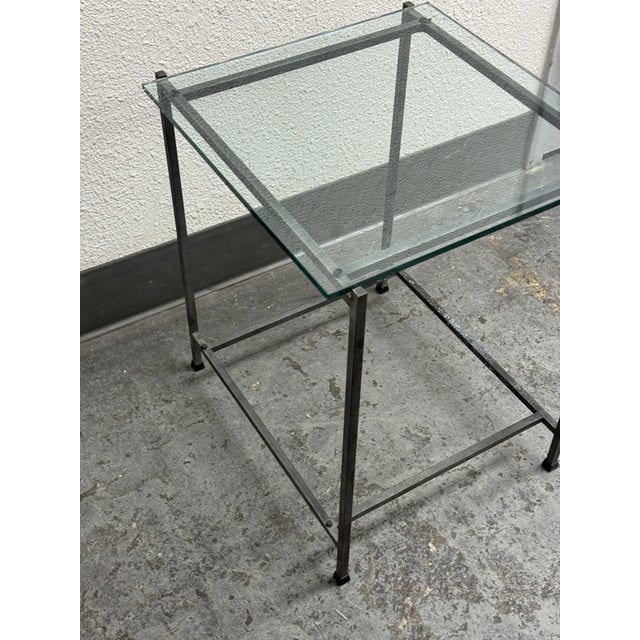 Contemporary Glass Top Side Table For Sale - Image 9 of 12
