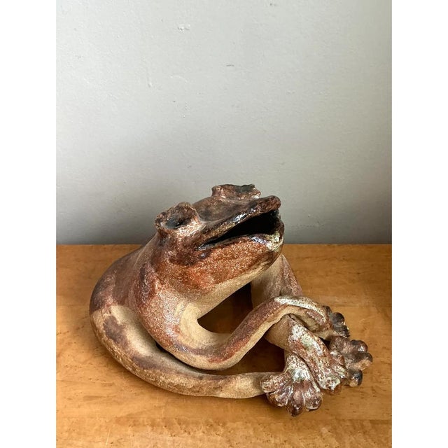 Vintage Ceramic Frog Sculpture For Sale - Image 11 of 15