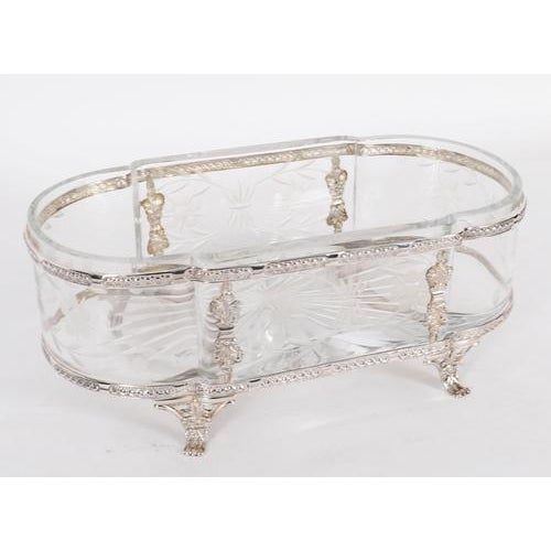 Antique French Silver Plated Louis Revival Cut Crystal Centrepieces, 1860, Set of 2 For Sale - Image 10 of 18
