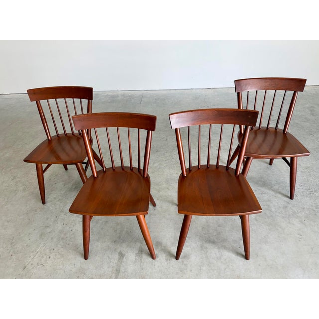 1960s Willett Mid Century Solid Cherry Windsor Style Dining Chairs, Set of 6 For Sale - Image 9 of 12