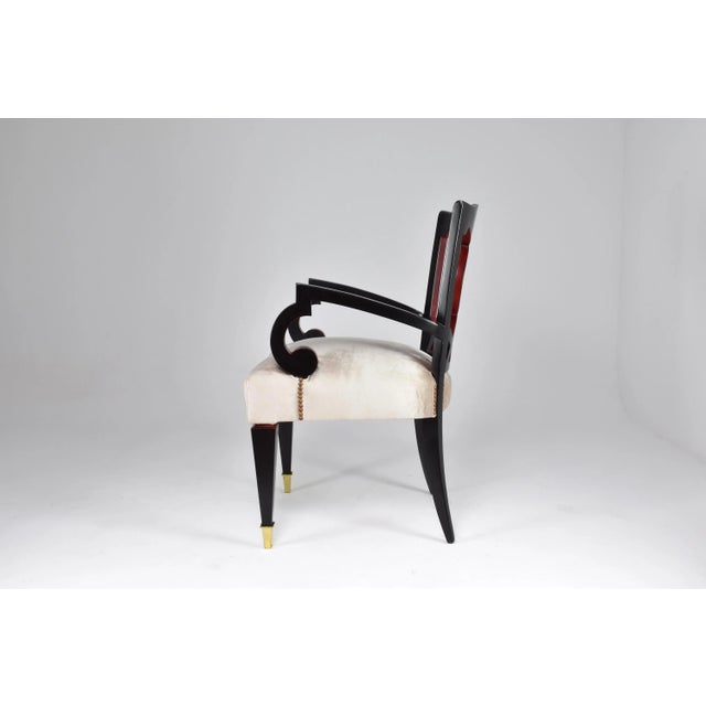 Italian Dining Armchairs (Set of 4) With Extendable Game Table, 1960s For Sale - Image 4 of 18