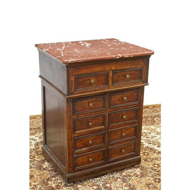 Antique French Provincial Ten Drawer Marble Top Cabinet Chairish