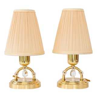 Table Lamps with Fabric Shades from Rupert Nikoll, Vienna, 1960s, Set of 2 For Sale