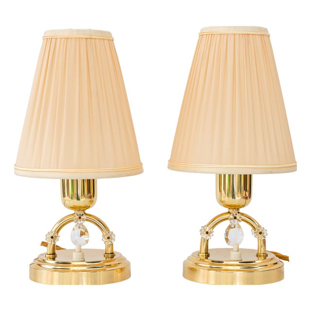 Table Lamps with Fabric Shades from Rupert Nikoll, Vienna, 1960s, Set of 2 For Sale