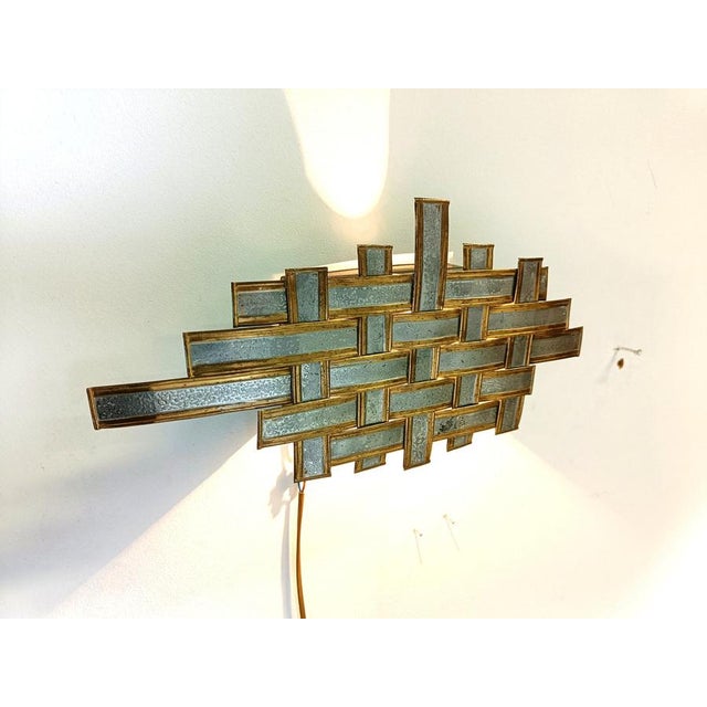 Silver Vintage Brutalist Wall Lamp, 1970s For Sale - Image 8 of 9