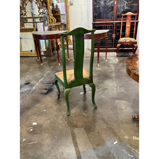 Green Vintage English Green Chinoiserie Chair For Sale - Image 8 of 8
