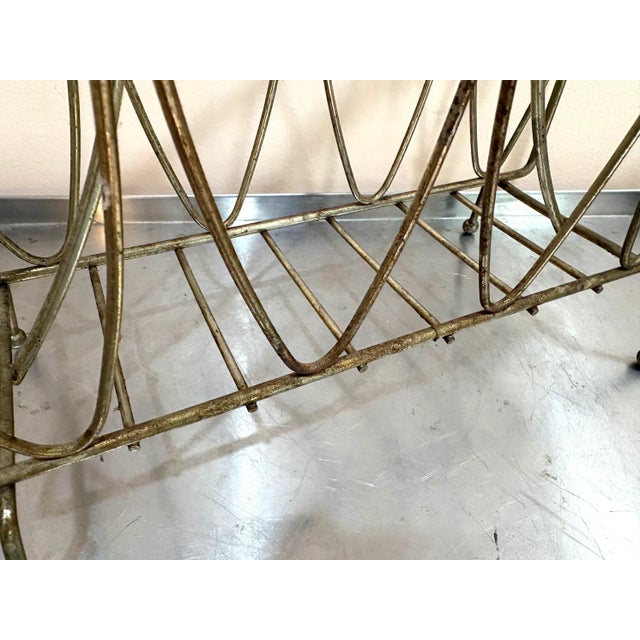 Mid-Century Modern Midcentury Brass Magazine Rack For Sale - Image 3 of 3